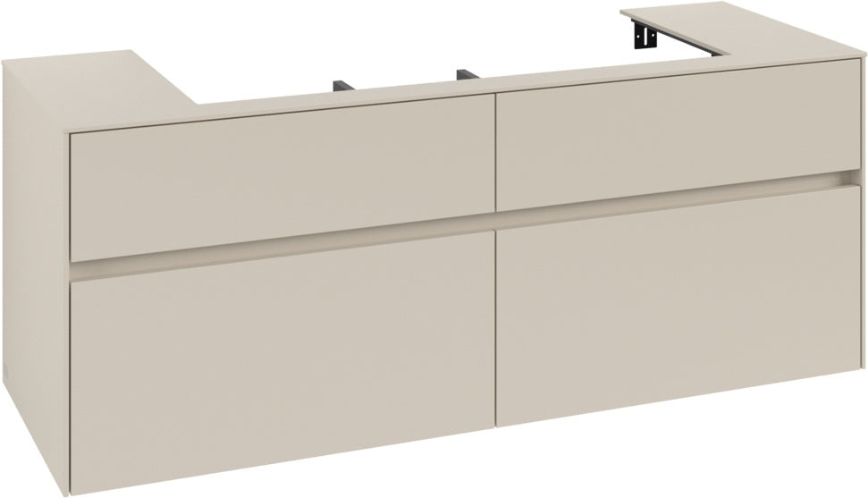 Villeroy & Boch Waschbeckenunterschrank Collaro C092 B0 1400 mm Cashmere Grey mit LED-Beleuchtung