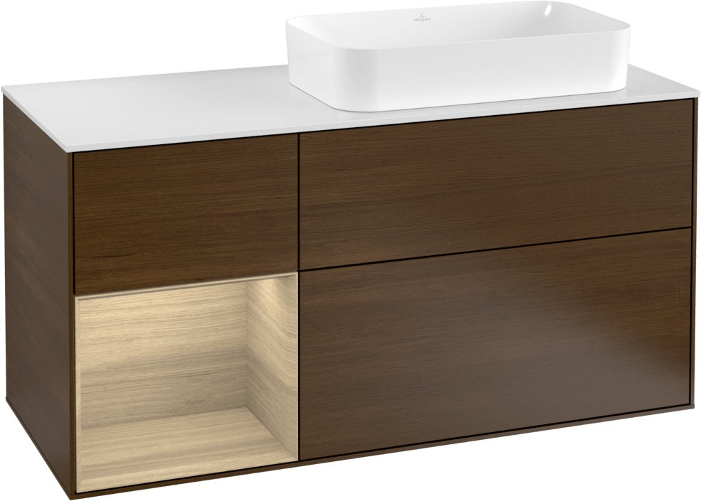 Villeroy & Boch Waschtischunterschrank Finion F271G 1200 mm Glossy White Lacquer mit Beleuchtung