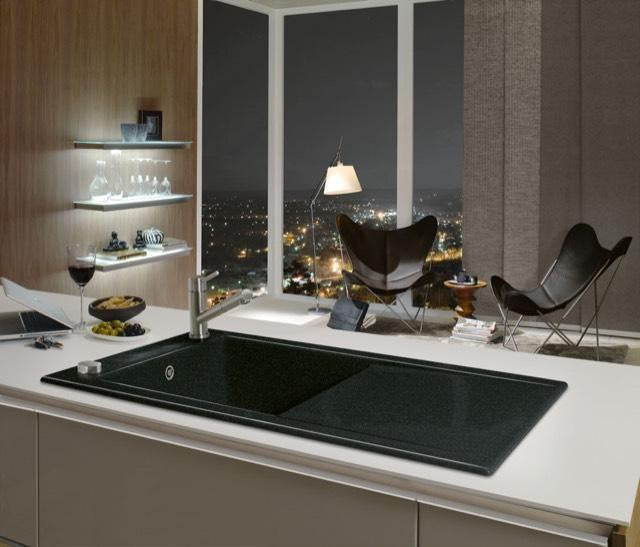 Villeroy & Boch Einbauspüle Timeline 60 Keramik Ebony CeramicPlus reversibel 1000 mm