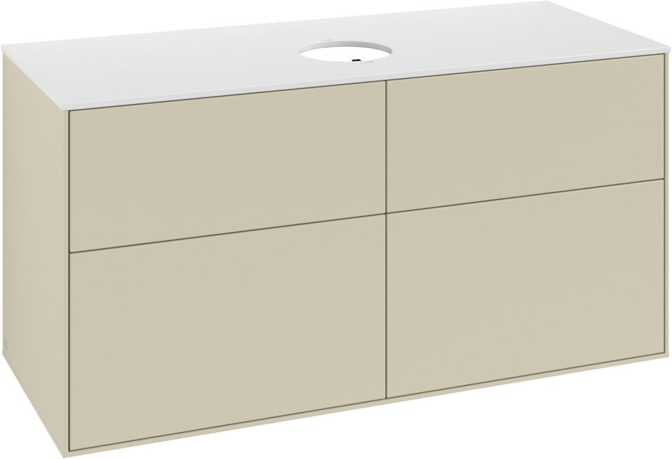 Villeroy & Boch Finion Waschbeckenunterschrank 1000 mm Glossy White Lacquer mit Beleuchtung