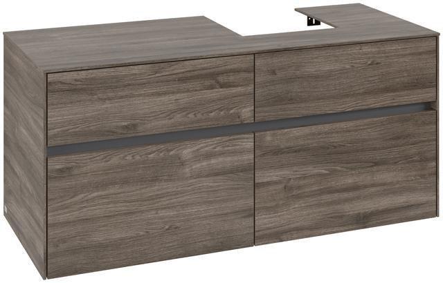 Villeroy & Boch Waschtischunterschrank Collaro 1200 mm Stone Oak – 4 Auszüge, Becken rechts