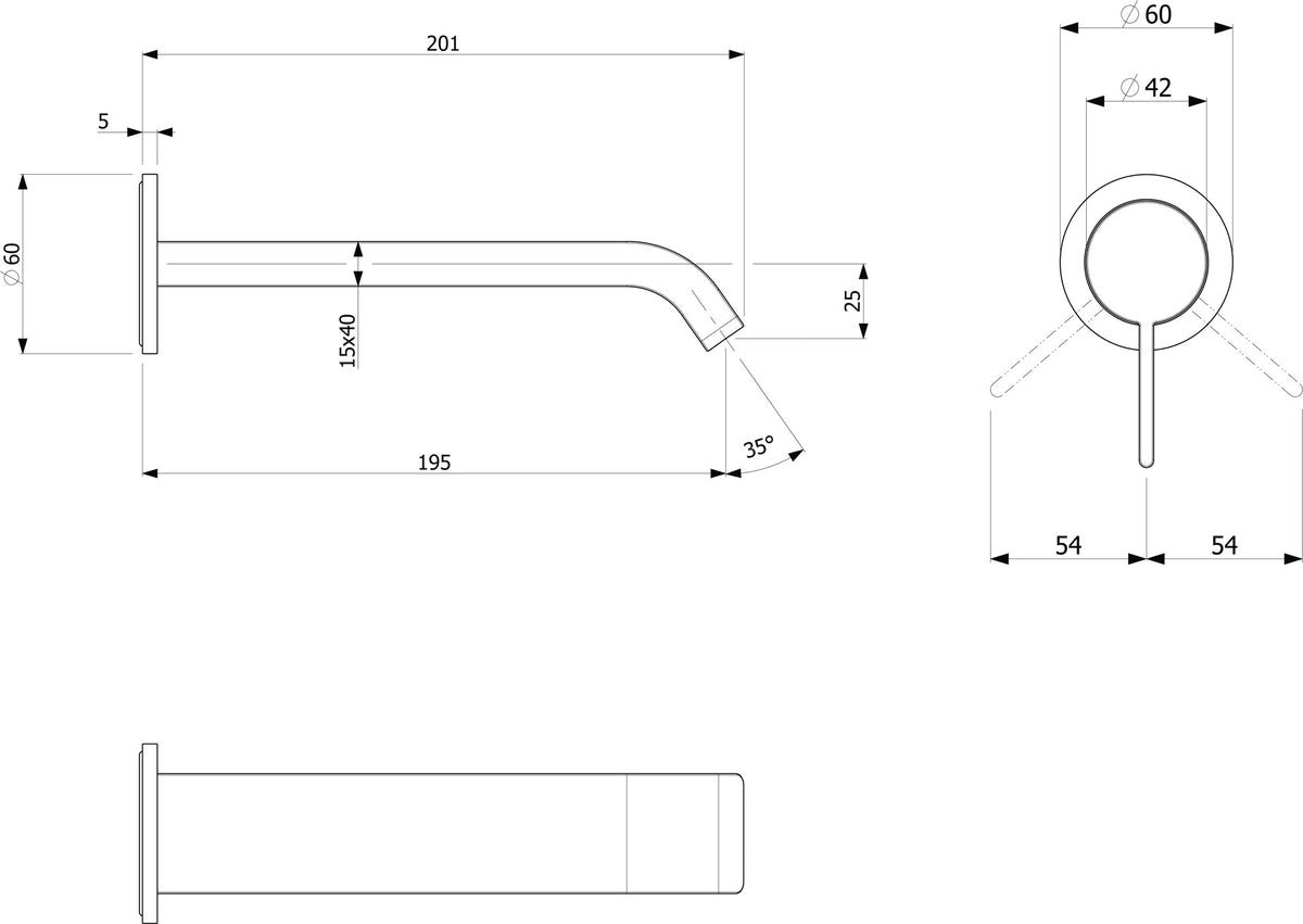 Villeroy & Boch Waschtischarmatur Dawn TVZ10600300 60x201x60mm Rund Chrom