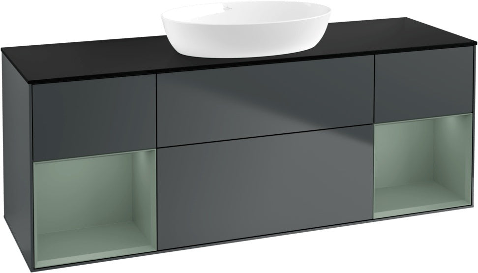Villeroy & Boch Finion Waschtischunterschrank 1600 mm Glossy White Lacquer mit Beleuchtung