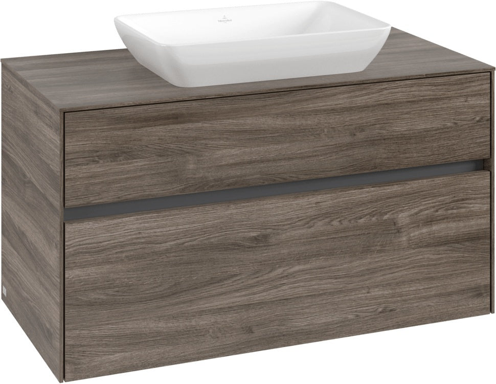 Villeroy & Boch Waschtischunterschrank Collaro C10900 Stone Oak 1000 mm mit 2 Auszügen und Push-Open