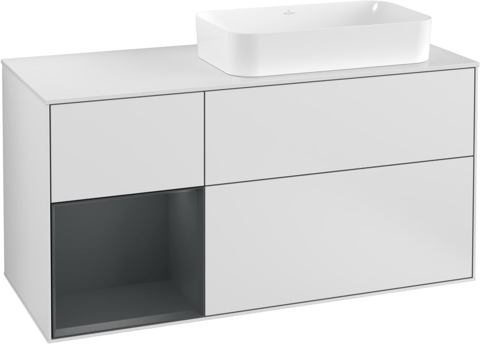 Villeroy & Boch Waschtischunterschrank Finion F271G 1200 mm Glossy White Lacquer mit Beleuchtung