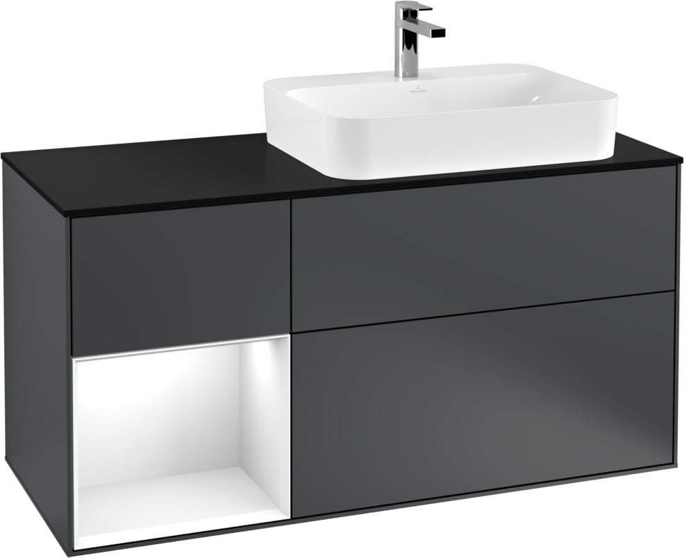 Villeroy & Boch Finion Waschbeckenunterschrank 1200 mm Glossy White Lacquer mit Beleuchtung