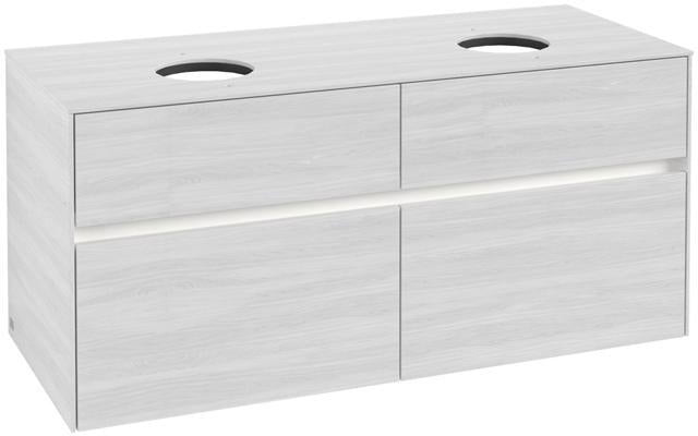 Villeroy & Boch Collaro Waschtischunterschrank 1200 mm Truffle Grey mit LED-Beleuchtung und 4 Auszügen
