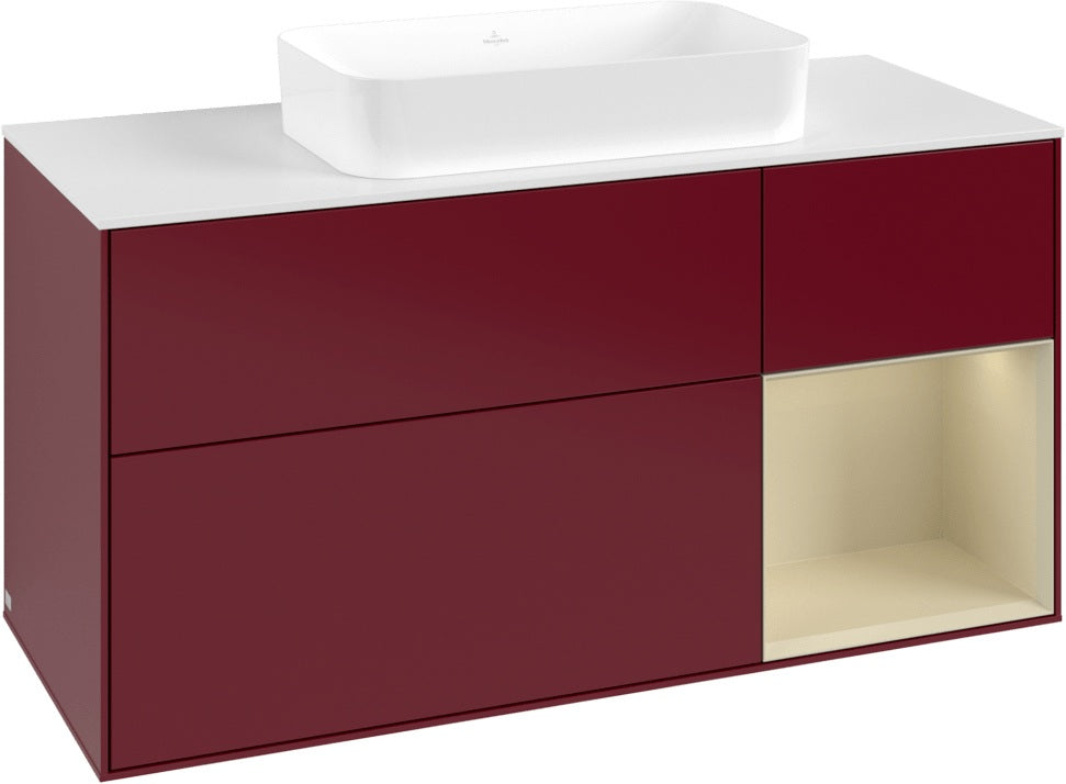 Villeroy & Boch Finion Waschtischunterschrank G711G Black Matt Lacquer 1200 mm mit Beleuchtung