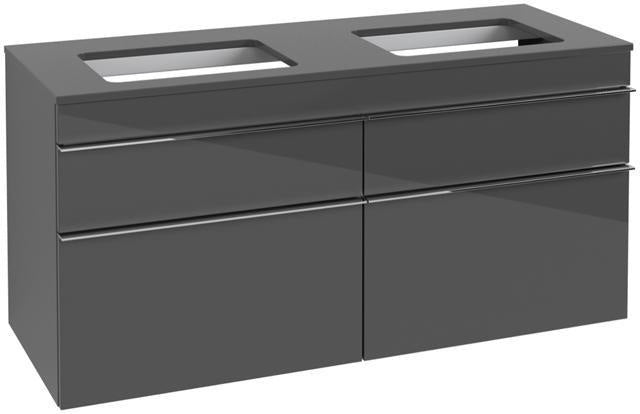 Villeroy & Boch Venticello Waschtischunterschrank 1257 mm Glossy White, 4 Auszüge, für 2 Waschtische