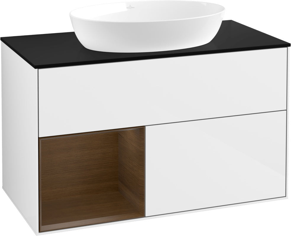 Villeroy & Boch Waschtischunterschrank Finion FA12G 1000 mm Glossy White Lacquer mit Beleuchtung