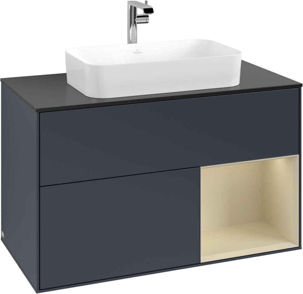 Villeroy & Boch Waschtischunterschrank Finion F252G 1000 mm Glossy White Lacquer mit LED-Beleuchtung