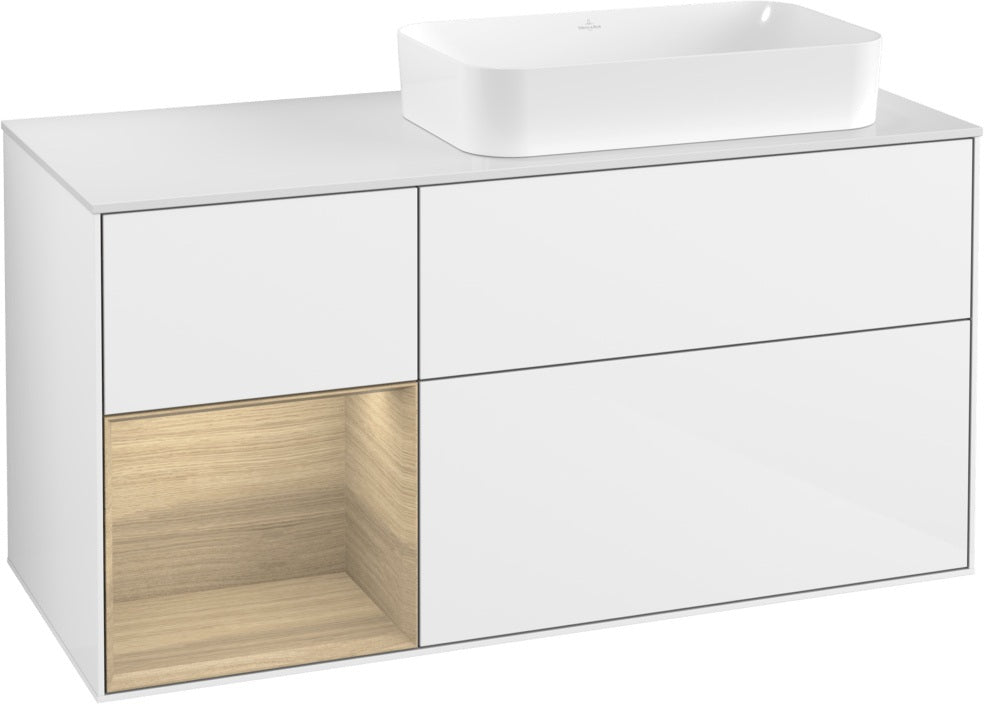 Villeroy & Boch Finion Waschtischunterschrank 1200 mm Glossy White mit Beleuchtung