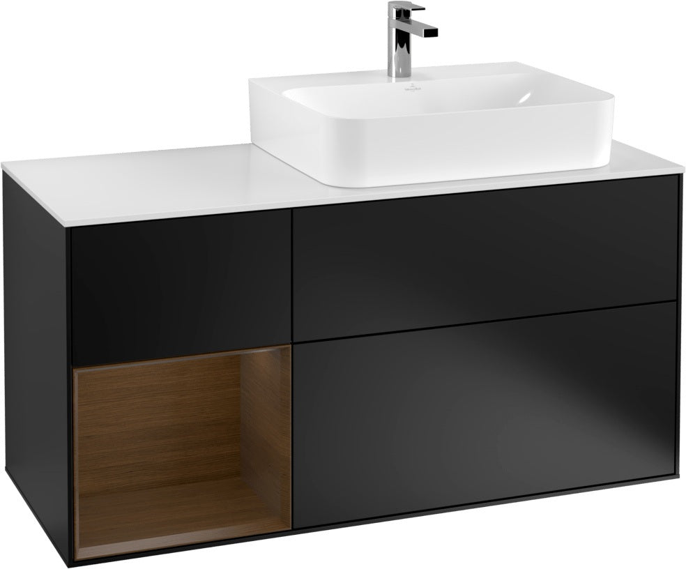 Villeroy & Boch Waschtischunterschrank Finion G141G 1200 mm Glossy White mit LED-Beleuchtung