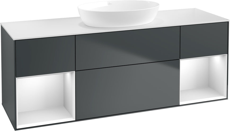 Villeroy & Boch Finion Waschtischunterschrank GD01GF 1600 mm Glossy White Lacquer mit Beleuchtung