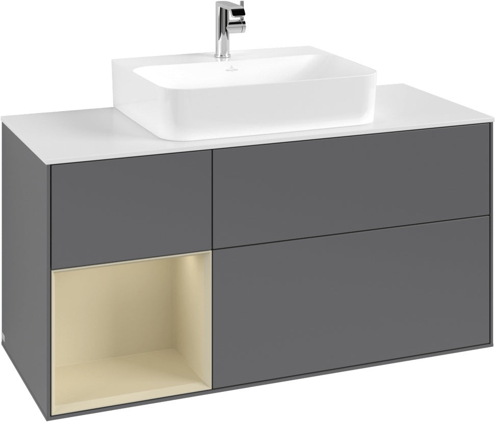 Villeroy & Boch Finion Waschtischunterschrank G161G 1200 mm Glossy White Lacquer mit LED-Beleuchtung