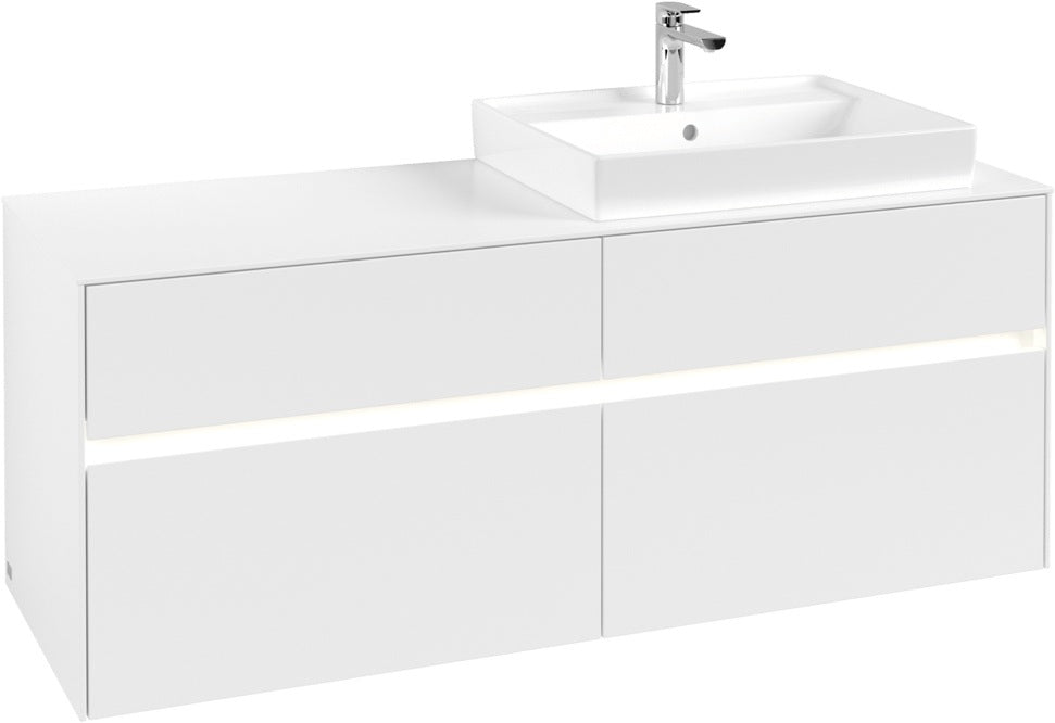 Villeroy & Boch Waschtischunterschrank Collaro C086 B0 1400 mm White Matt mit LED-Beleuchtung