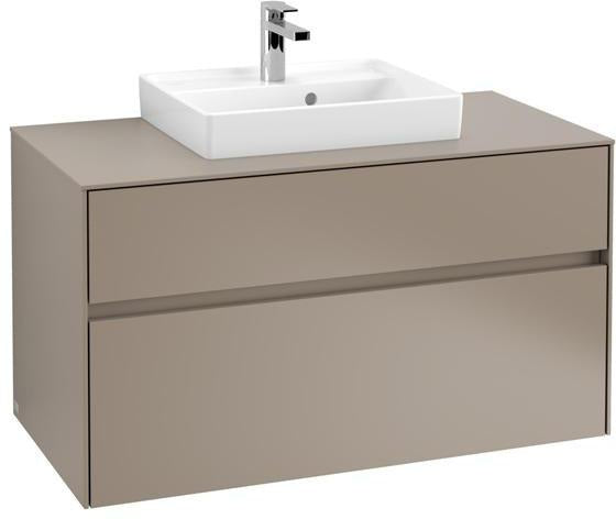 Villeroy & Boch Collaro Waschtischunterschrank 1000 mm mit LED-Beleuchtung White Wood