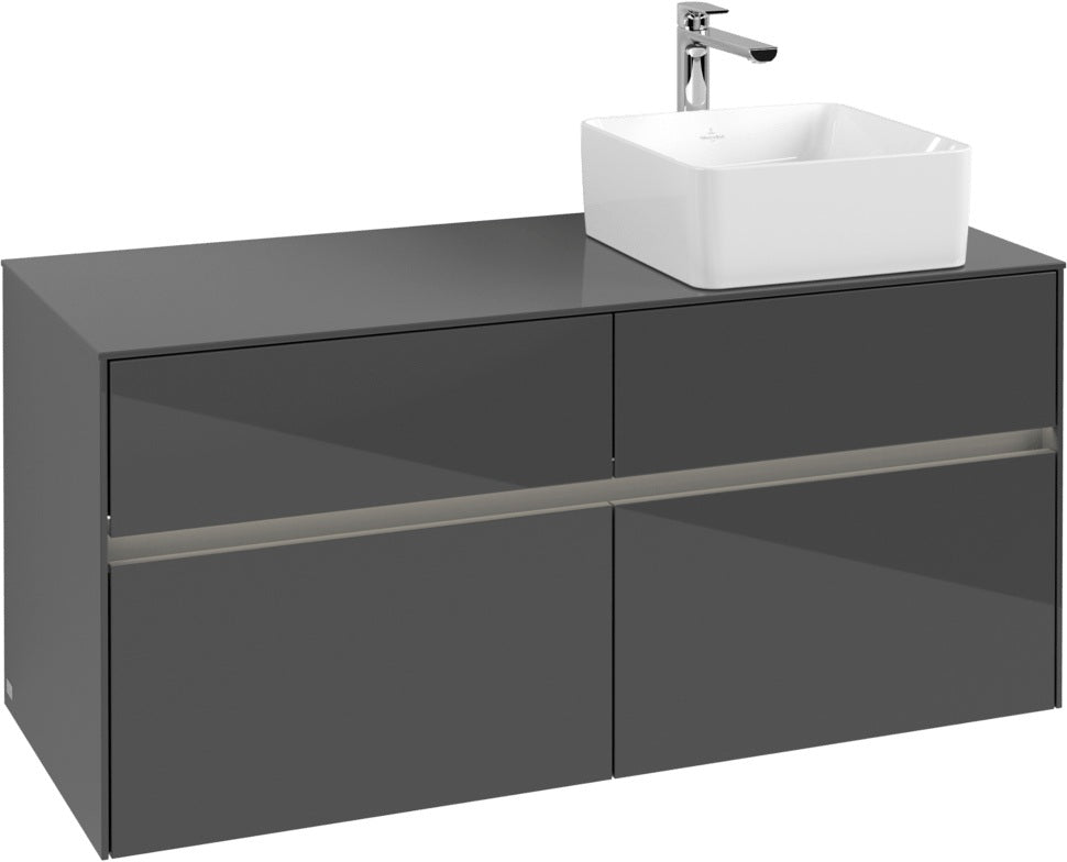 Villeroy & Boch Waschbeckenunterschrank Collaro C043 B0 1200 mm Glossy Grey mit Beleuchtung