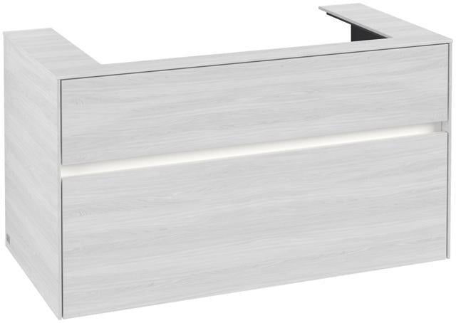 Villeroy & Boch Collaro Waschtischunterschrank 1000 mm mit LED-Beleuchtung und 2 Auszügen in White Wood