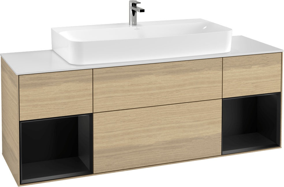 Villeroy & Boch Finion Waschtischunterschrank 1600 mm Glossy White Lacquer mit Beleuchtung