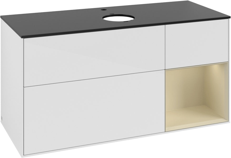 Villeroy & Boch Finion Waschbeckenunterschrank 1200 mm Glossy White Lacquer mit Beleuchtung