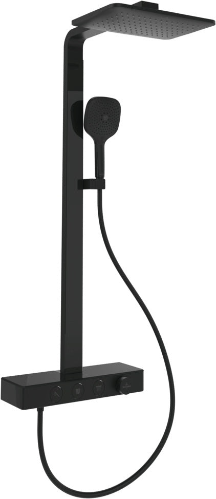 Villeroy & Boch Duschsystem Infinity Showers TVS1100 – Eckig, Chrom, mit Thermostat & Glasablage