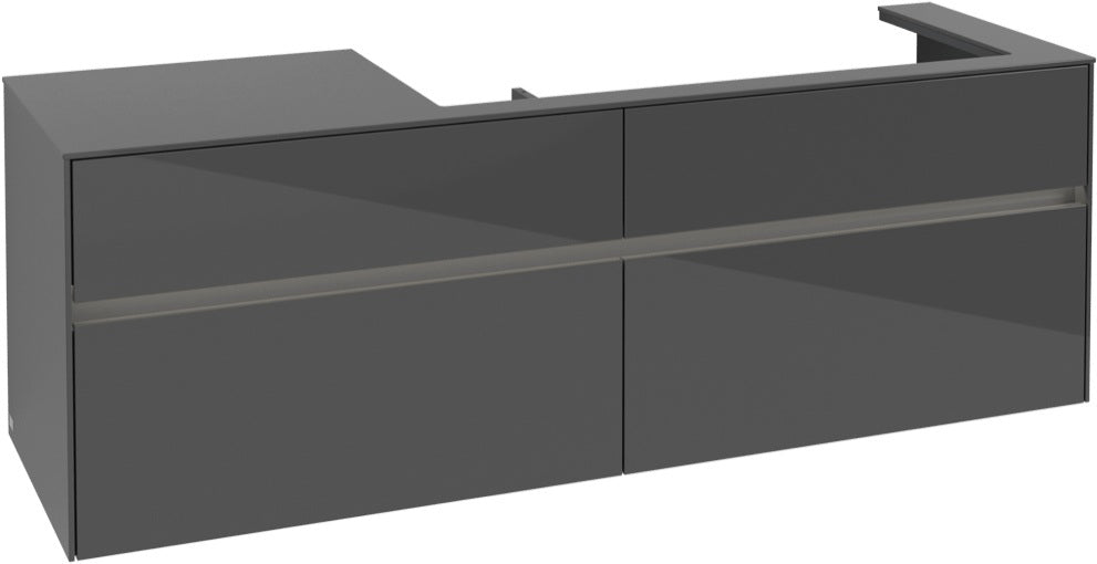 Villeroy & Boch Waschbeckenunterschrank Collaro C030 B0 1600 mm Glossy Grey mit Beleuchtung