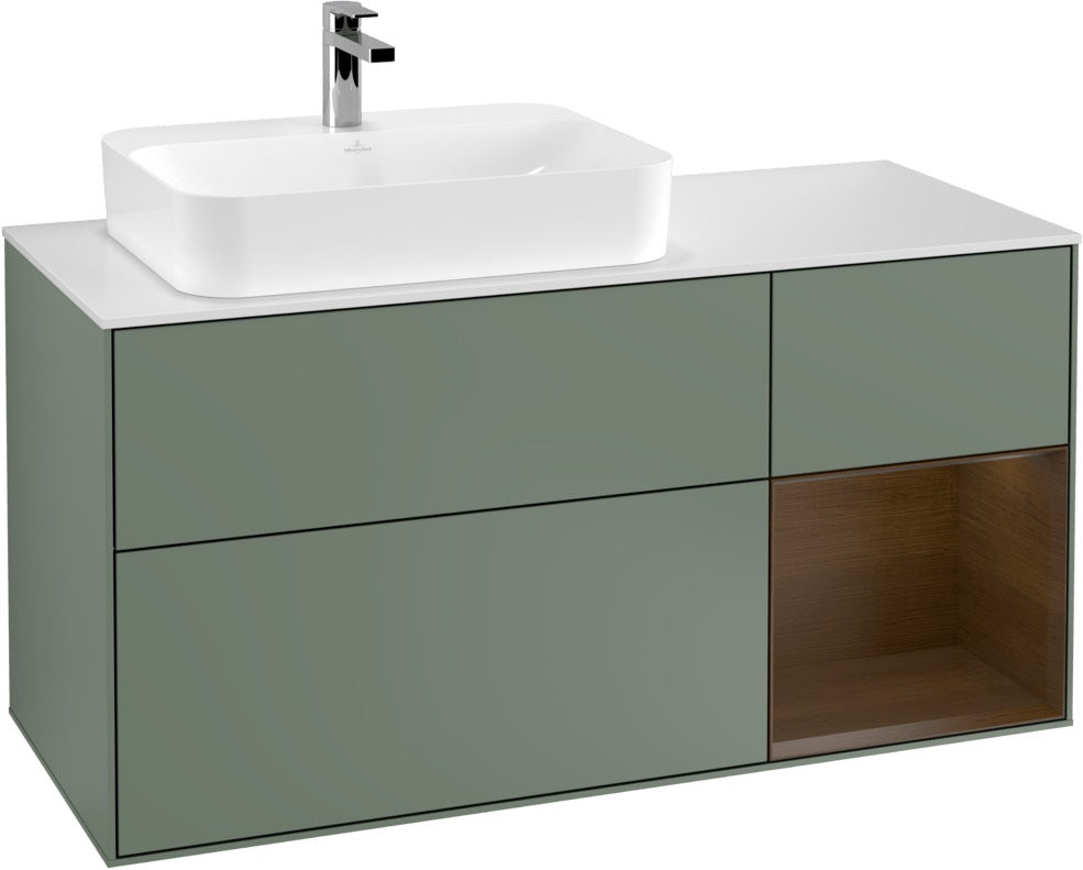 Villeroy & Boch Waschtischunterschrank Finion F401G 1200 mm Glossy White Lacquer mit Beleuchtung