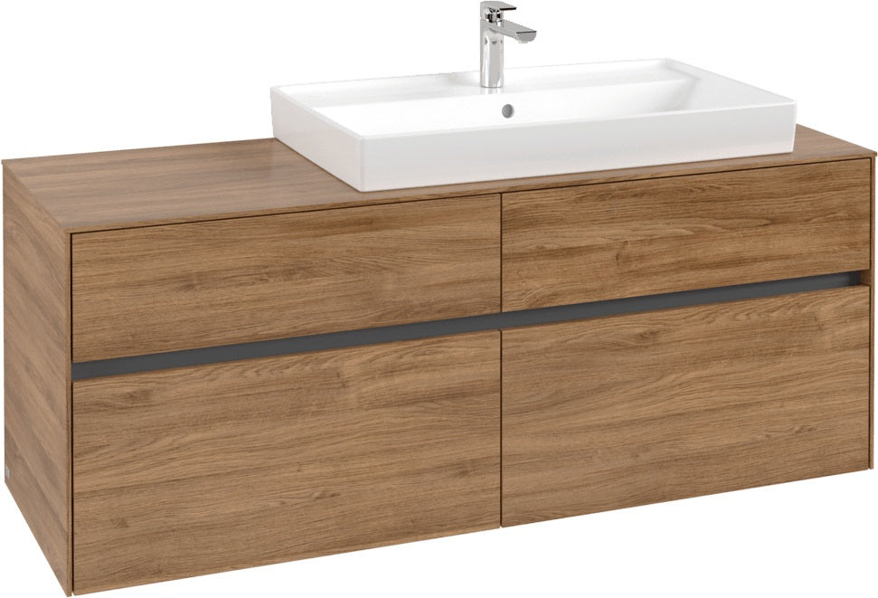 Villeroy & Boch Waschbeckenunterschrank Collaro C09000RH 1400 mm Kansas Oak mit 4 Auszügen