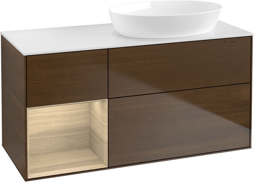 Villeroy & Boch Finion Waschtischunterschrank 1200 mm Glossy White Lacquer mit Beleuchtung