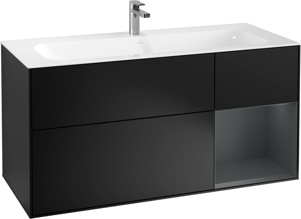 Villeroy & Boch Finion Waschbeckenunterschrank Glossy White Lacquer 1196 mm mit LED-Beleuchtung