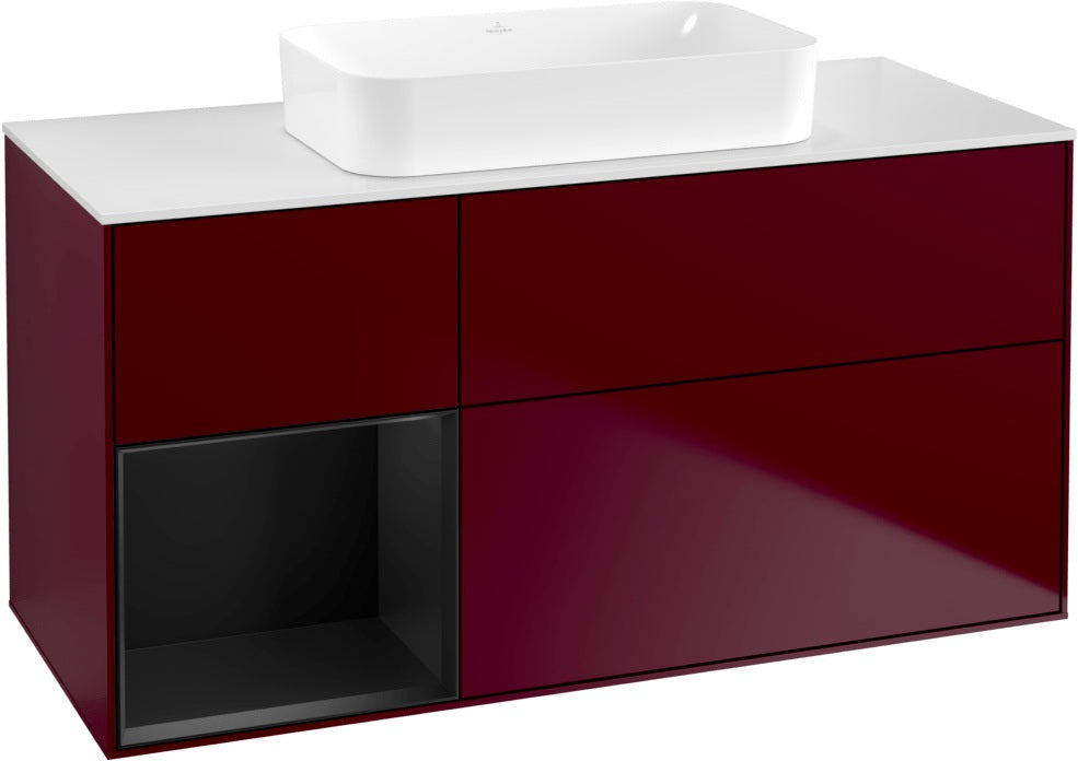 Villeroy & Boch Finion Waschbeckenunterschrank 1200 mm Walnut Veneer mit Beleuchtung