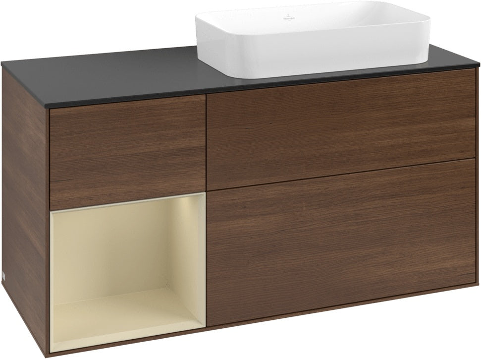 Villeroy & Boch Finion Waschtischunterschrank 120 cm Glossy White Lacquer mit Beleuchtung