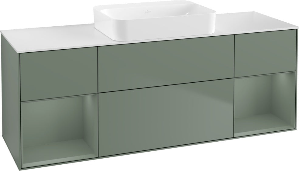 Villeroy & Boch Finion Waschtischunterschrank 1600 mm Glossy White Lacquer mit Beleuchtung