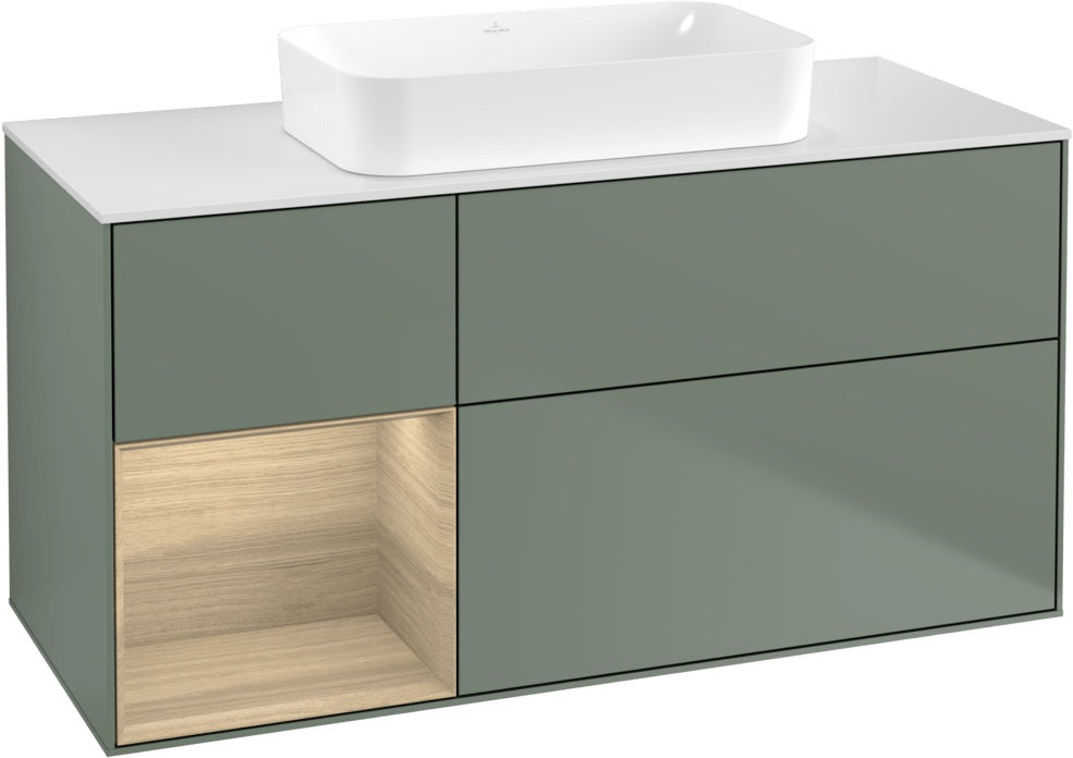 Villeroy & Boch Finion Waschbeckenunterschrank 1200 mm Walnut Veneer mit Beleuchtung
