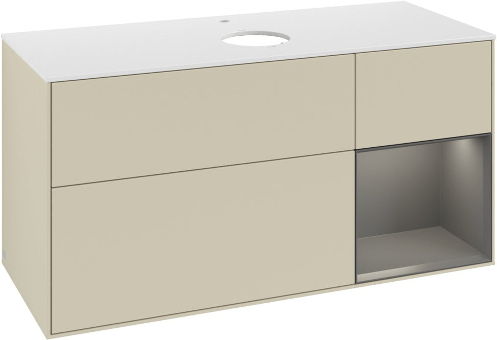 Villeroy & Boch Waschtischunterschrank Finion G831G 1200 mm Glossy White Lacquer mit Beleuchtung