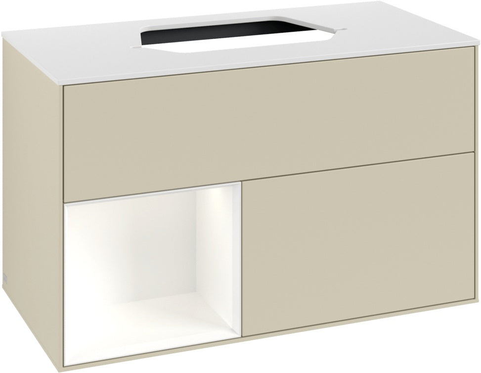 Villeroy & Boch Finion Waschtischunterschrank 1000 mm White Matt Lacquer mit LED-Beleuchtung