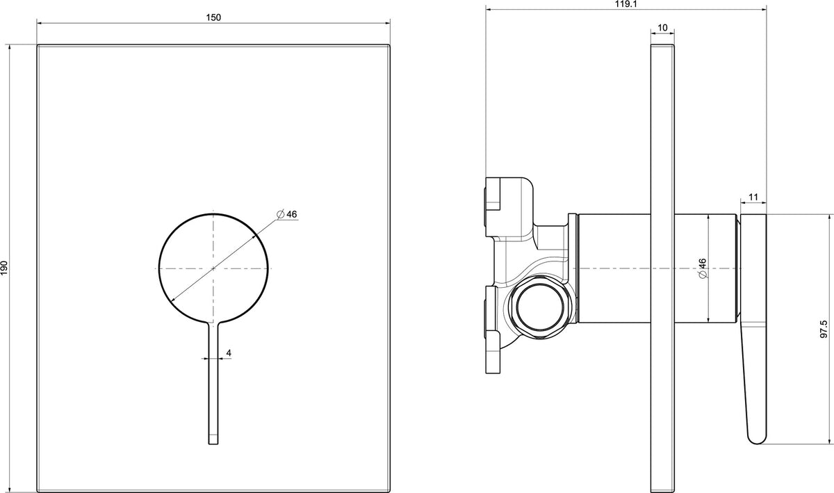 Villeroy & Boch Conum Unterputz-Einhebel-Brausebatterie TVS127004000 rund Chrom