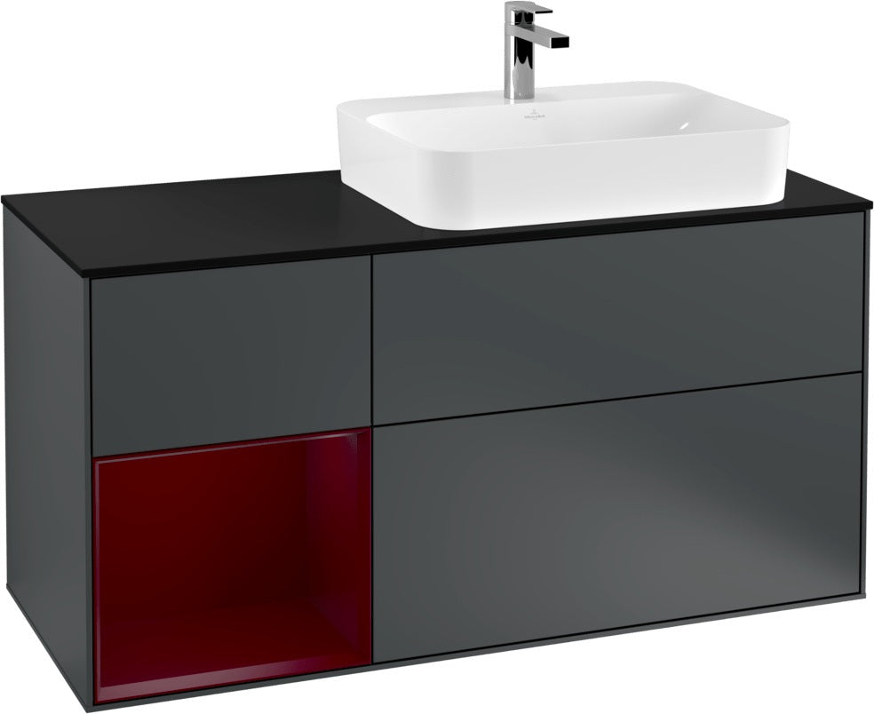 Villeroy & Boch Finion Waschbeckenunterschrank 1200 mm Glossy White Lacquer mit Beleuchtung