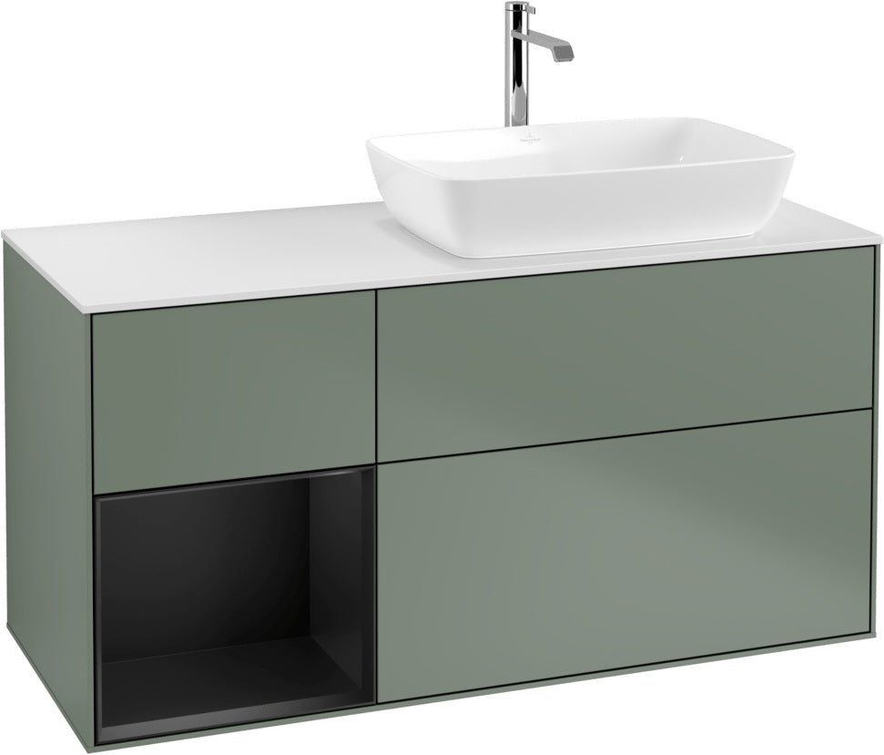Villeroy & Boch Finion Waschbeckenunterschrank 1200 mm Glossy White Lacquer mit Beleuchtung