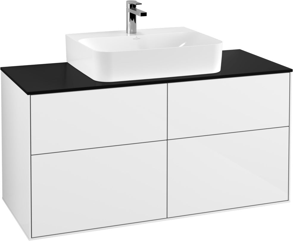 Villeroy & Boch Finion Waschtischunterschrank 1200 mm Glossy White Lacquer mit 4 Auszügen