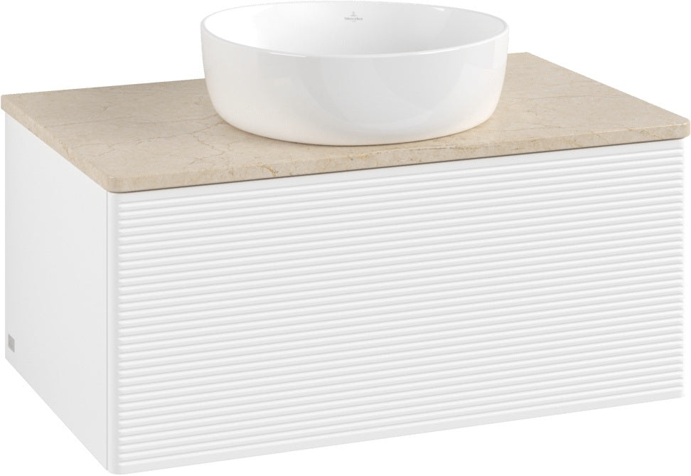 Villeroy & Boch Antao Waschtischunterschrank 800 mm – Grau Matt, 1 Auszug, Push-Open