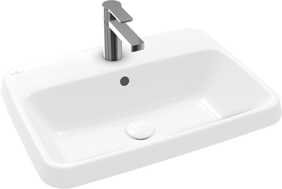 Villeroy & Boch Architectura Einbauwaschbecken 600x450mm Weiß Alpin – Rechteckig, mit Überlauf