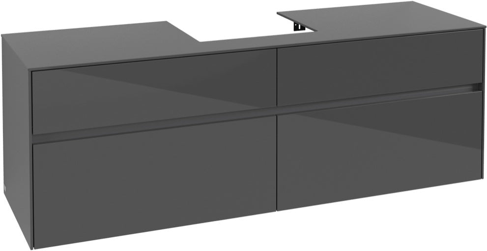 Villeroy & Boch Waschtischunterschrank Collaro C077 1600 mm Glossy Grey mit 4 Auszügen