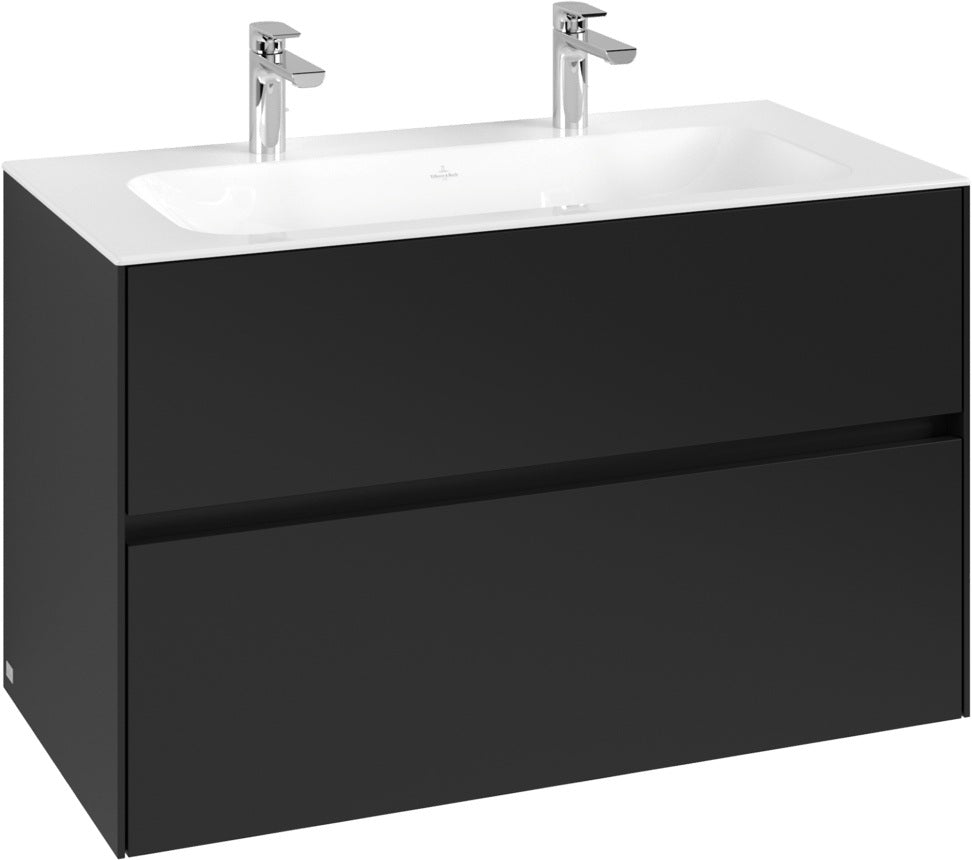 Villeroy & Boch Waschbeckenunterschrank Collaro C13900 in White Oak – 996 mm, 2 Auszüge, SoftClosing