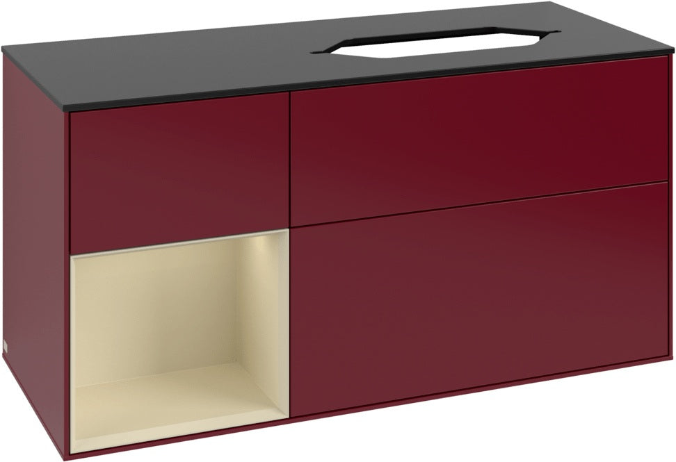 Villeroy & Boch Finion Waschtischunterschrank 120 cm Glossy White Lacquer mit Beleuchtung