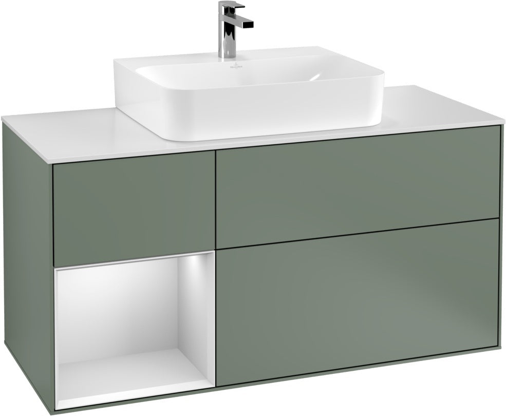 Villeroy & Boch Finion Waschtischunterschrank G161G 1200 mm Glossy White Lacquer mit LED-Beleuchtung