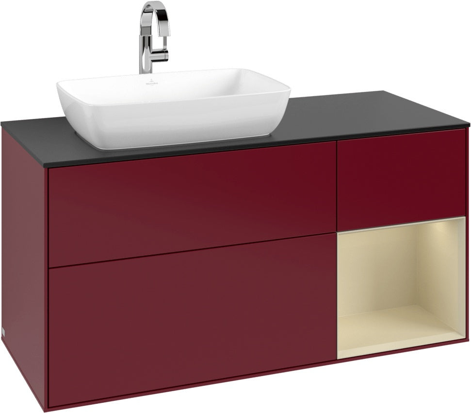 Villeroy & Boch Finion Waschbeckenunterschrank 1200 mm Glossy White Lacquer mit LED-Beleuchtung