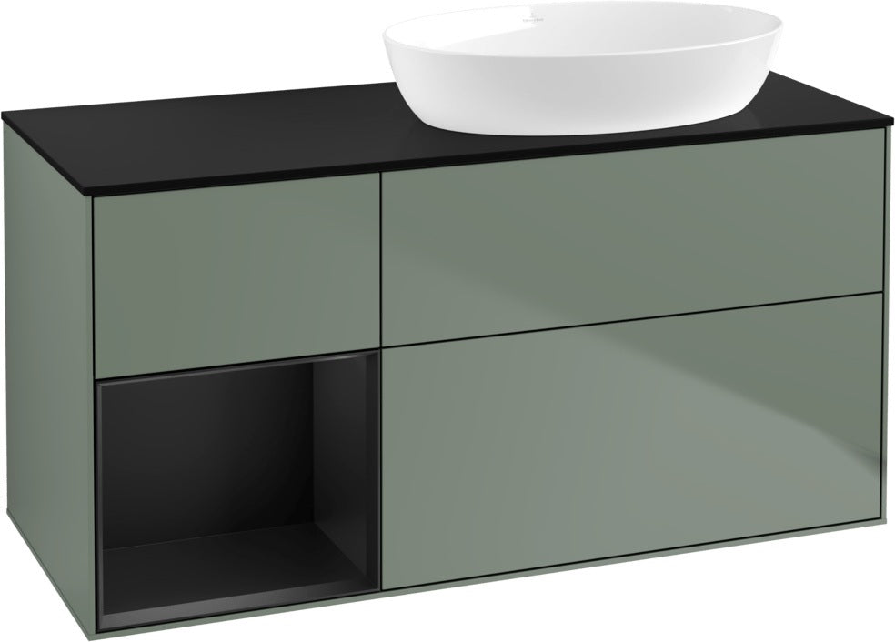 Villeroy & Boch Waschtischunterschrank Finion FA42G 1200 mm Glossy White Lacquer mit Beleuchtung
