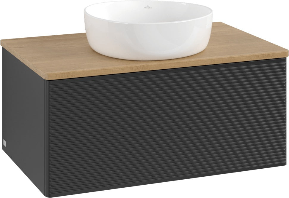 Villeroy & Boch Antao Waschtischunterschrank 800 mm Anthrazit Matt mit LED-Auszugsbeleuchtung